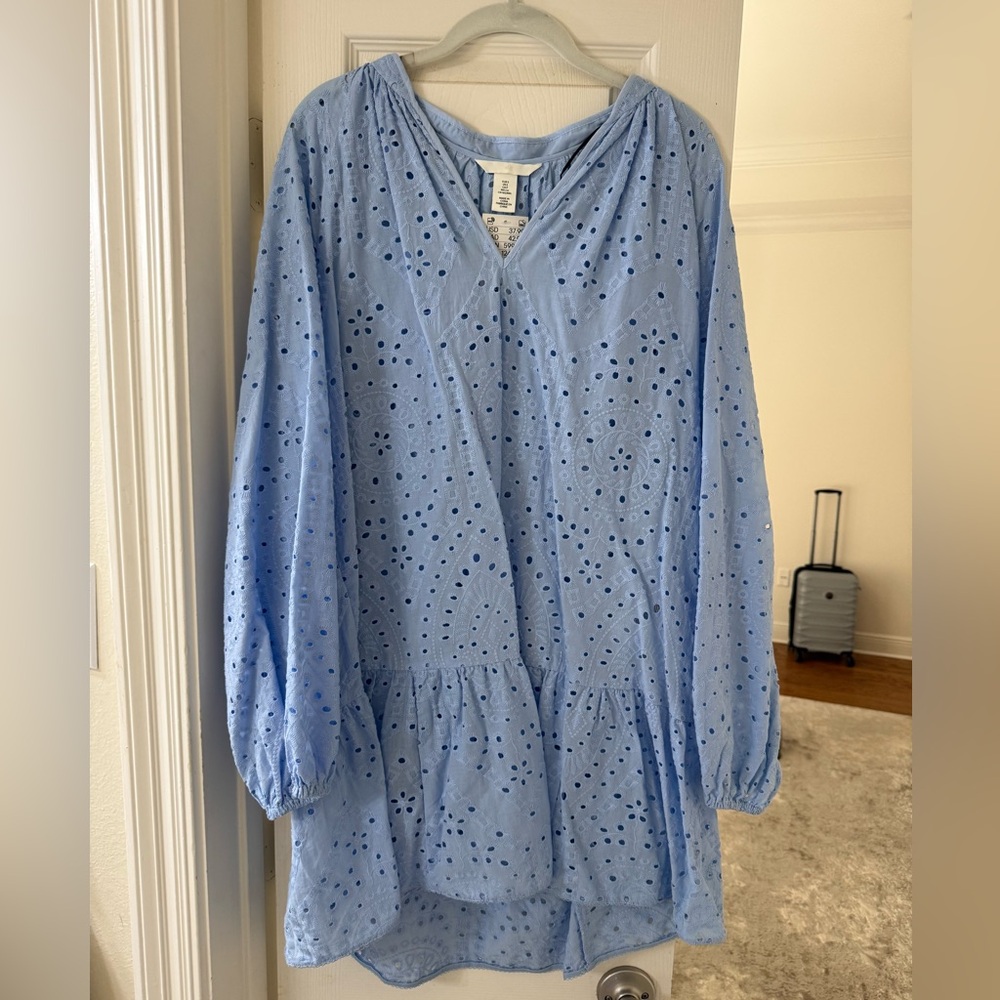 H&M Light Blue Eyelet Dress